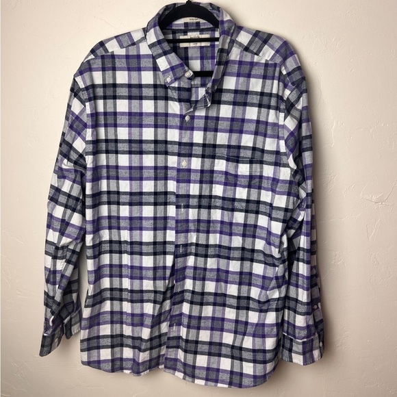 Hawker Rye casual button up shirt purple plaid soft XXL short - Picture 1 of 9